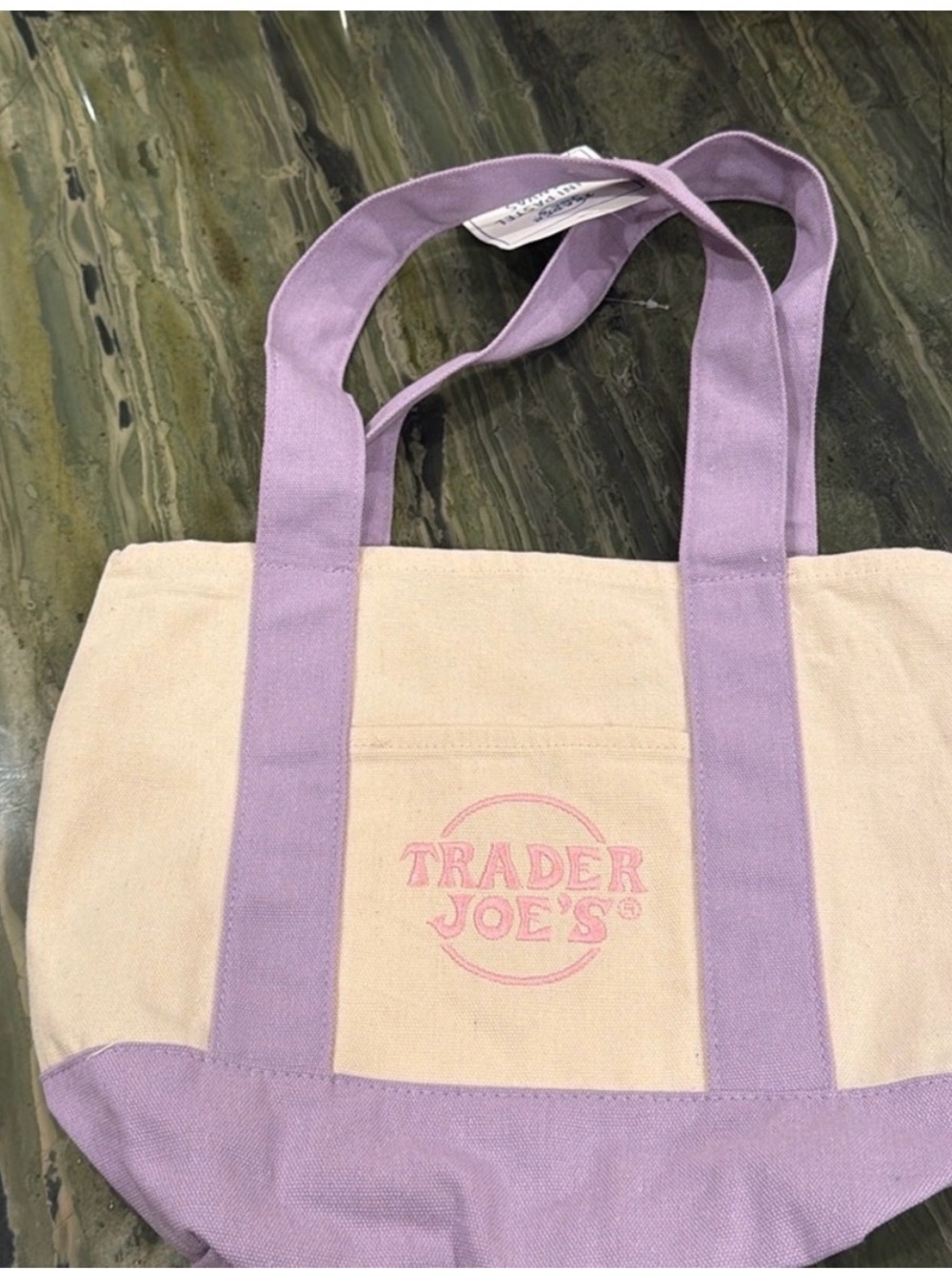 Lavender & Cream Canvas Tote Bag